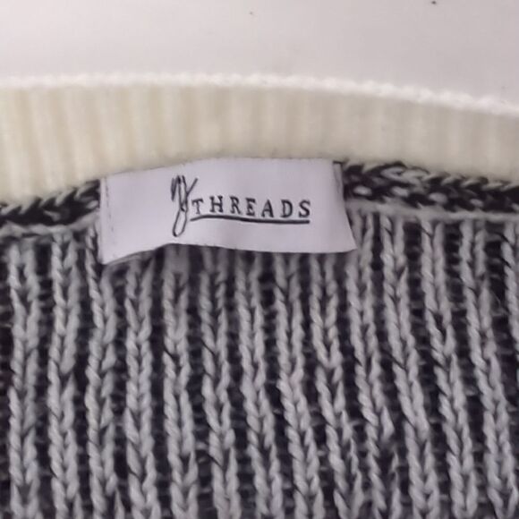 NY Threads Black and White Striped Sweater - Picture 4 of 5